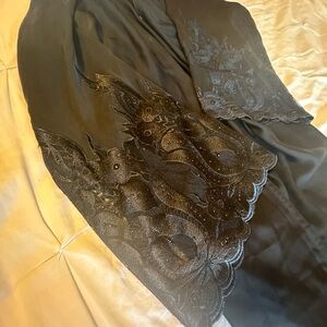 Elegant Black Hand-made abaya Lace Shawl